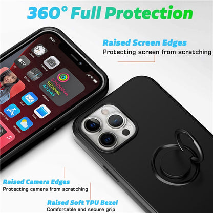 Anymob iPhone Case Gray Shockproof Silicone Ring Holder Magnetic Stand Back Cover-Mobile Phone Cases-PEROZ Accessories