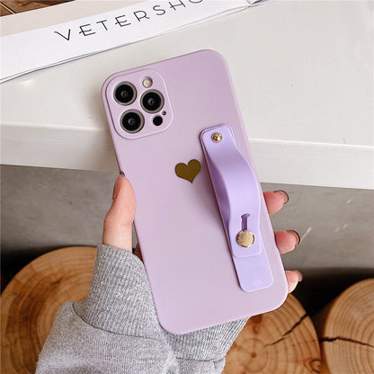 Anymob iPhone White Wrist Strap Love Heart Phone Case Shockproof Soft Cover-Mobile Phone Cases-PEROZ Accessories
