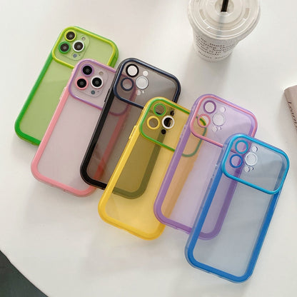 Anymob iPhone Case Black Colorful Bumper Clear Soft Silicone Transparent Lens Protection Cover-Mobile Phone Cases-PEROZ Accessories