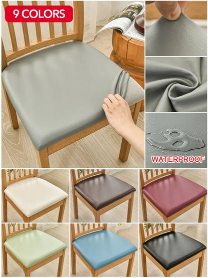 Anyhouz Chair Cover Plain Wine Red Stretch Seat Cover for Home Dinning Kitchen Washable Removable-Chair Cover-PEROZ Accessories