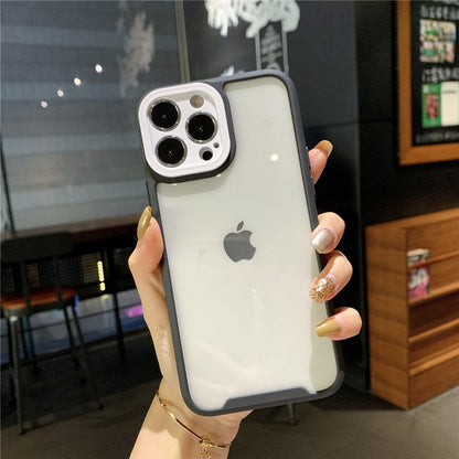 Anymob iPhone Case Black Transparent Candy Color Shockproof Bumper Cover-Mobile Phone Cases-PEROZ Accessories