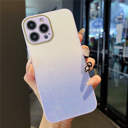 Anymob iPhone Case Pink Gradient Glitter Soft Shockproof Back Cover Shell-Mobile Phone Cases-PEROZ Accessories