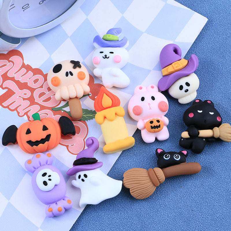 Anykidz Jibbitz Halloween Series 10pcs Shoe Charm Accessories Jeans Clogs Pendants Designer Ornament for Crocs-Shoe Accessories-PEROZ Accessories