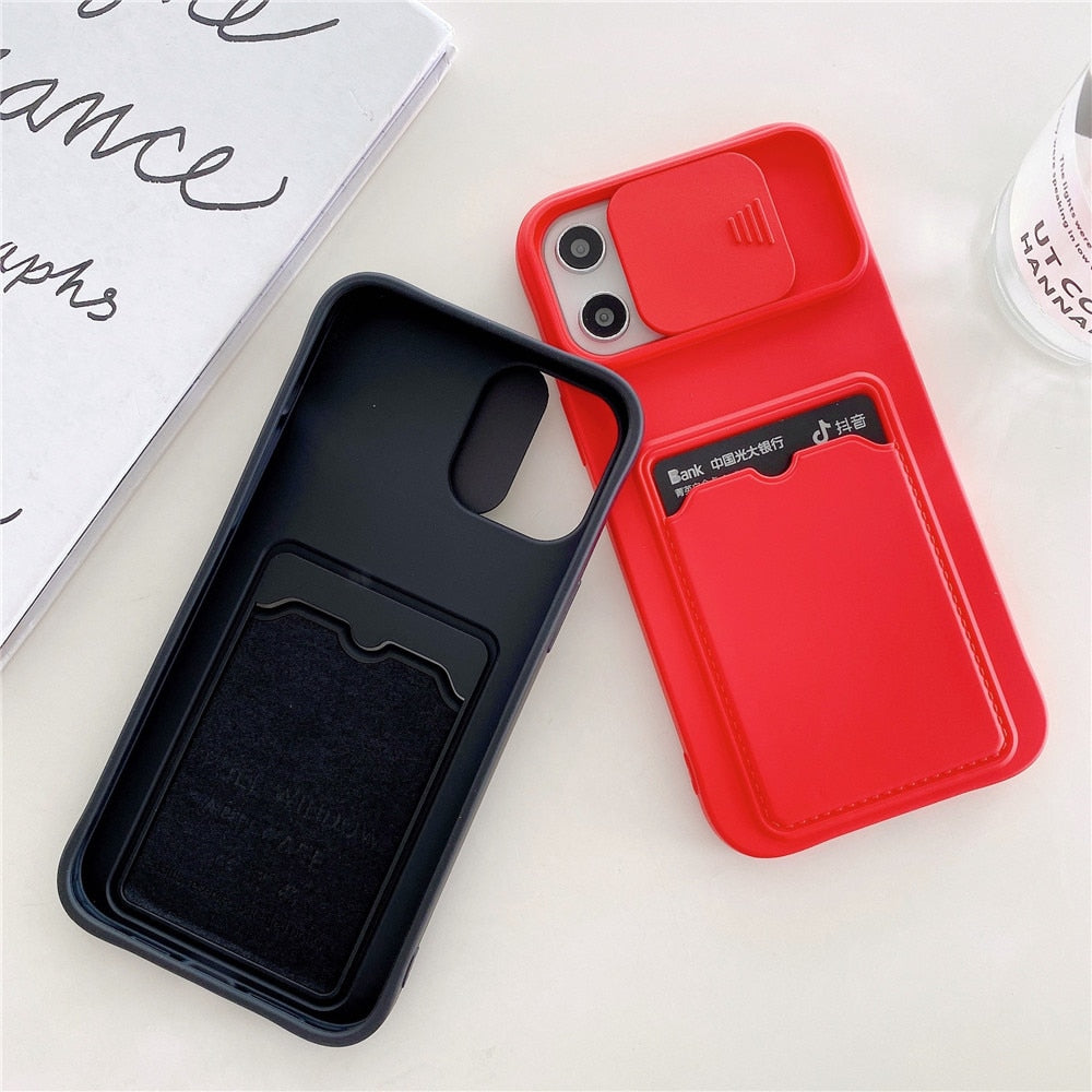 Anymob iPhone Case Dark Green Slide Camera Protection Cover With Rope Necklace Lanyard-Mobile Phone Cases-PEROZ Accessories