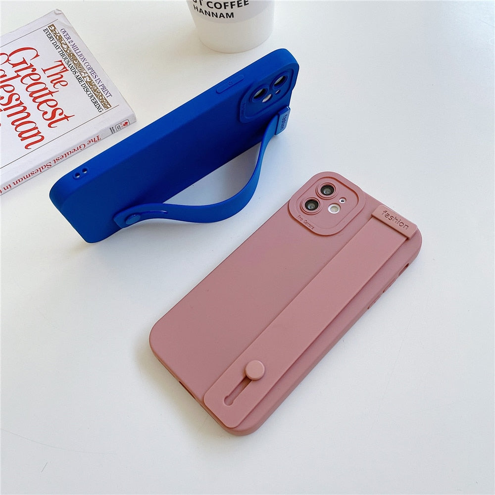 Anymob iPhone Case Pink Wristband Soft Silicone Wrist Matte Shockproof Phone Cover-Mobile Phone Cases-PEROZ Accessories