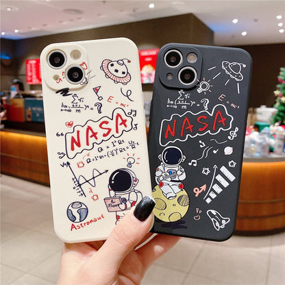 Anymob iPhone Black Astronaut Case Cartoon Soft Cover-Mobile Phone Cases-PEROZ Accessories