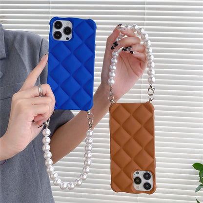Anymob iPhone Case Blue Simple Geometry Pearl Bracelet Shockproof Soft Silicon Cover-Mobile Phone Cases-PEROZ Accessories