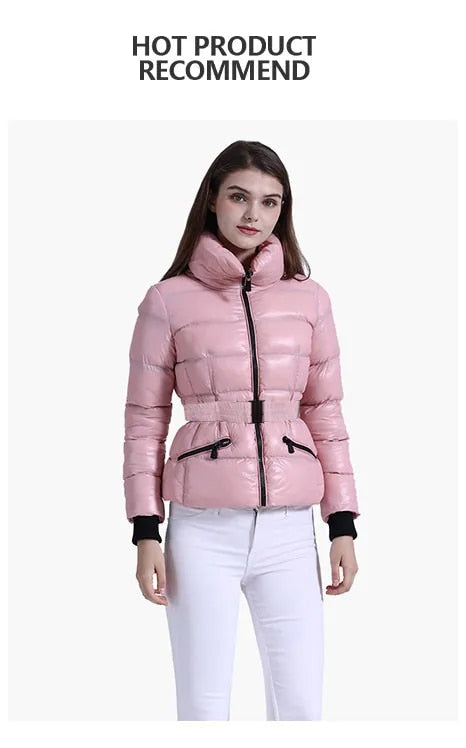 Anychic Womens Padded Puffer Jacket Large Beige Coat With Hood Outdoor Warm Lightweight Outwear With Storage Bag-Coats &amp; Jackets-PEROZ Accessories
