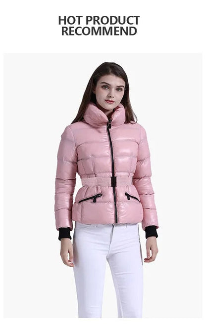 Anychic Womens Padded Puffer Jacket Large Beige Coat With Hood Outdoor Warm Lightweight Outwear With Storage Bag-Coats &amp; Jackets-PEROZ Accessories