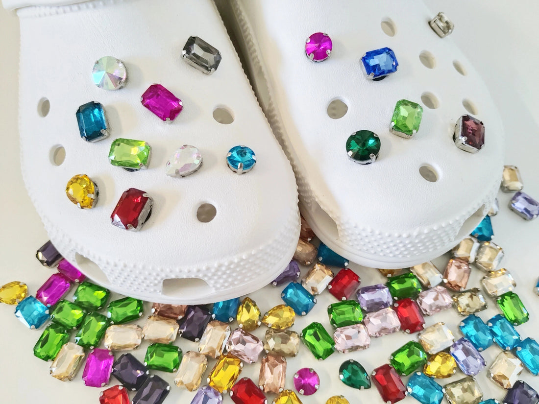 Anykidz Jibbitz Random Gem 10pcs Shoe Charm Accessories Jeans Clogs Pendants Designer Ornament for Crocs-Shoe Accessories-PEROZ Accessories