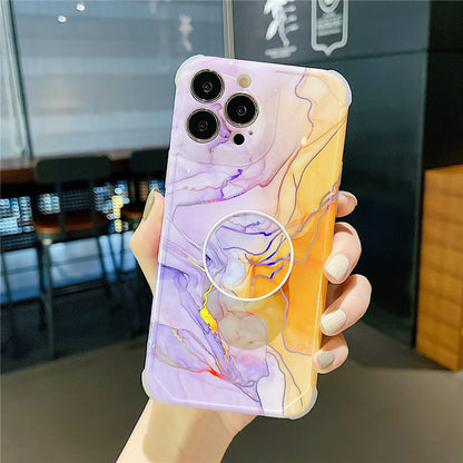 Anymob iPhone Gray Ring Protection Phone Case Gradient Marble Corner Shockproof Cover-Mobile Phone Cases-PEROZ Accessories