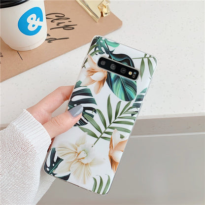 Anymob Samsung Case Green Floral Design Art Leaf Flower Silicon Without Holder Stand Phone Cover-Mobile Phone Cases-PEROZ Accessories