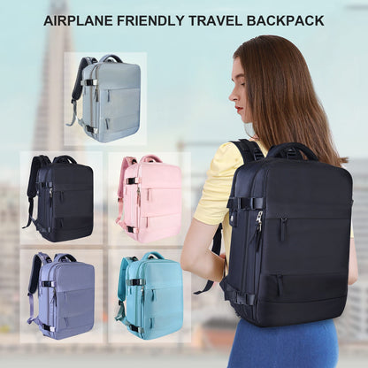 Anypack Backpack Blue Multi-Function Luggage Lightweight Waterproof Women&