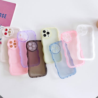 Anymob iPhone Case White Curly Wavy Shockproof Bumper Transparent Silicon Cover-Mobile Phone Cases-PEROZ Accessories