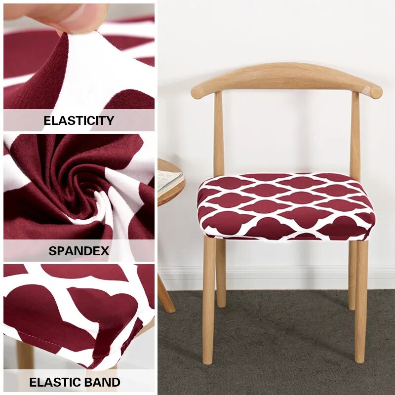 Anyhouz Chair Cover Multi Color Diamond Print Stretch Seat Cover for Home Dinning Kitchen Washable Removable-Chair Cover-PEROZ Accessories