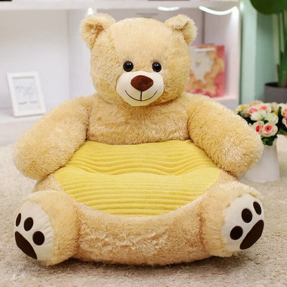 Anykidz Sofa Brown Bear Animal Shape Stuffed Soft Sofa Seat Cushion Room Decor for Kids-Kids Sofa-PEROZ Accessories