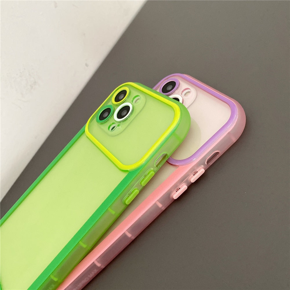 Anymob iPhone Case Blue Colorful Bumper Clear Soft Silicone Transparent Lens Protection Cover-Mobile Phone Cases-PEROZ Accessories