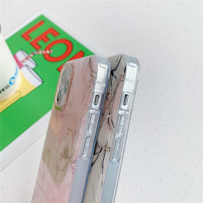 Anymob iPhone Gray Vintage Flower Phone Case Soft Silicone Shockproof Back Cover-Mobile Phone Cases-PEROZ Accessories