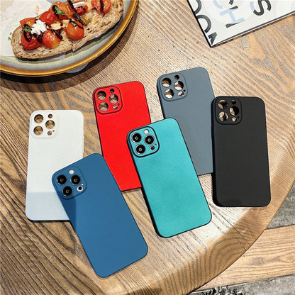 Anymob iPhone Case Blue Colorful Ultra Thin Matte Hard Frosted Shockproof Phone Cover-Mobile Phone Cases-PEROZ Accessories