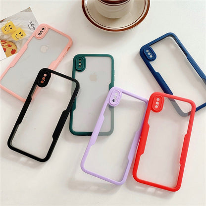Anymob iPhone Case Purple Transparent Solid Color Bumper Silicone Shockproof Cover-Mobile Phone Cases-PEROZ Accessories