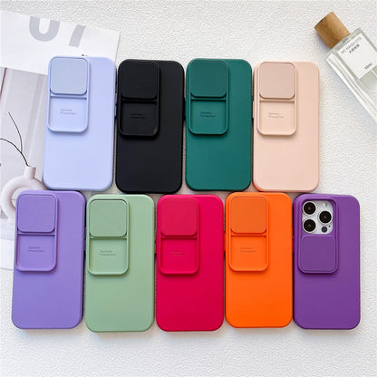 Anymob iPhone Orange Window Phone Case Slide Lens Protection Shockproof Cover-Mobile Phone Cases-PEROZ Accessories