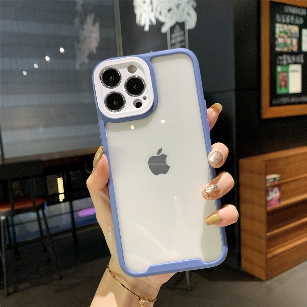 Anymob iPhone Case Black Transparent Candy Color Shockproof Bumper Cover-Mobile Phone Cases-PEROZ Accessories