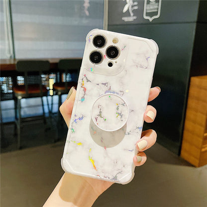 Anymob iPhone Black Ring Protection Phone Case Gradient Marble Corner Shockproof Cover-Mobile Phone Cases-PEROZ Accessories