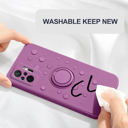 Anymob Xiaomi Redmi Case Purple Stand Ring Holder Strap Liquid Silicon Cover Phone Protection-Mobile Phone Cases-PEROZ Accessories