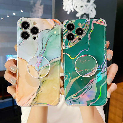 Anymob iPhone Gray Ring Protection Phone Case Gradient Marble Corner Shockproof Cover-Mobile Phone Cases-PEROZ Accessories