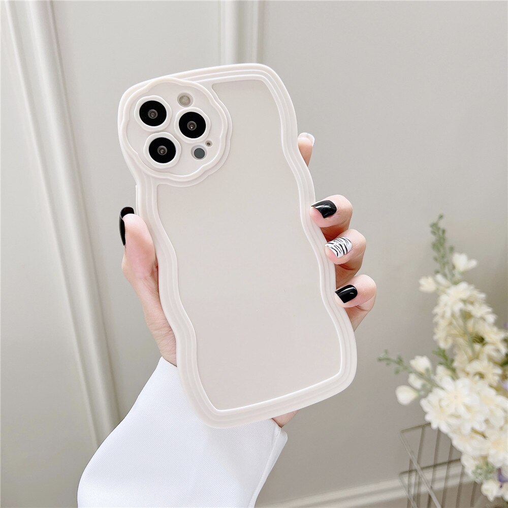 Anymob iPhone Case Purple Creative Wavy Edge Transparent Cute Camera Lens Protective Cover-Mobile Phone Cases-PEROZ Accessories