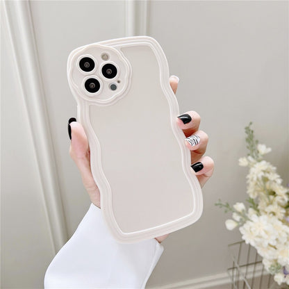 Anymob iPhone Case Purple Creative Wavy Edge Transparent Cute Camera Lens Protective Cover-Mobile Phone Cases-PEROZ Accessories