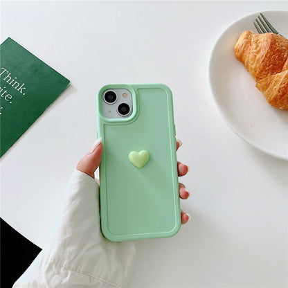 Anymob iPhone Case Tea Green Colorful Love Heart Candy Color Soft Silicone Shockproof Back Cover Bumper-Mobile Phone Cases-PEROZ Accessories