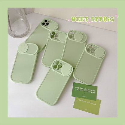 Anymob iPhone Case White Slide Camera Protection Push Window Shockproof Soft Silicone Cover-Mobile Phone Cases-PEROZ Accessories