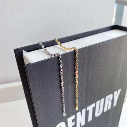 Anyco Bracelet Cuba Drop Heart Shape Iced Out Tennis Cubic Zirconia 925 Silver Chain Crystal Bracelets Bangles Charm For Bracelet Women-Bracelets-PEROZ Accessories