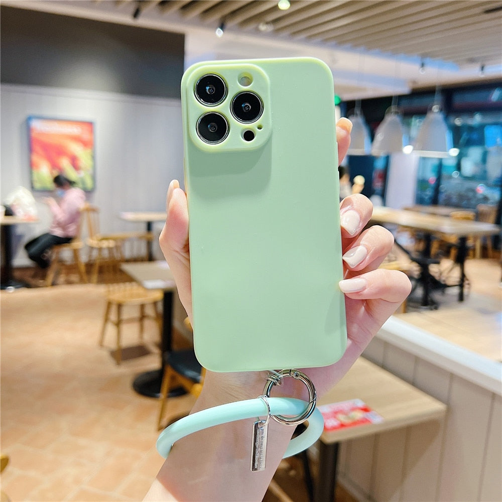 Anymob iPhone Case White Soft Silicone Wristband Bumper Cover-Mobile Phone Cases-PEROZ Accessories