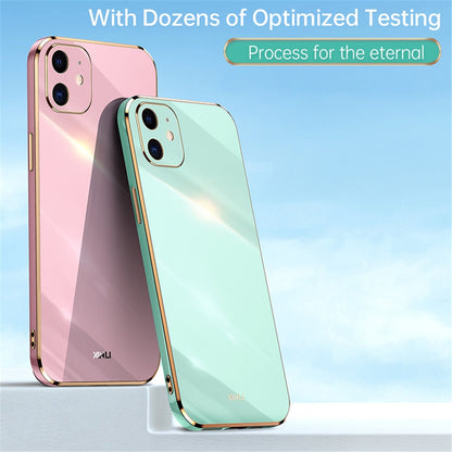 Anymob iPhone Case Nude Plating Square Frame Soft Silicone Cover-Mobile Phone Cases-PEROZ Accessories
