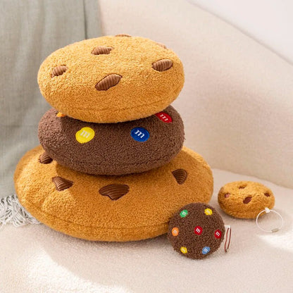 Anyhouz Plush Pillow Light Brown Chocolate Cookies Biscuit Shape Stuffed Soft Pillow Seat Cushion Room Decor 10cm-Pillow-PEROZ Accessories