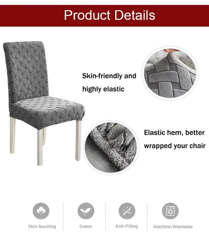 Anyhouz Chair Cover Light Blue Knitted Design with Anti-Dirt and Elastic Material for Dining Room Kitchen Wedding Hotel Banquet Restaurant-Chair Cover-PEROZ Accessories