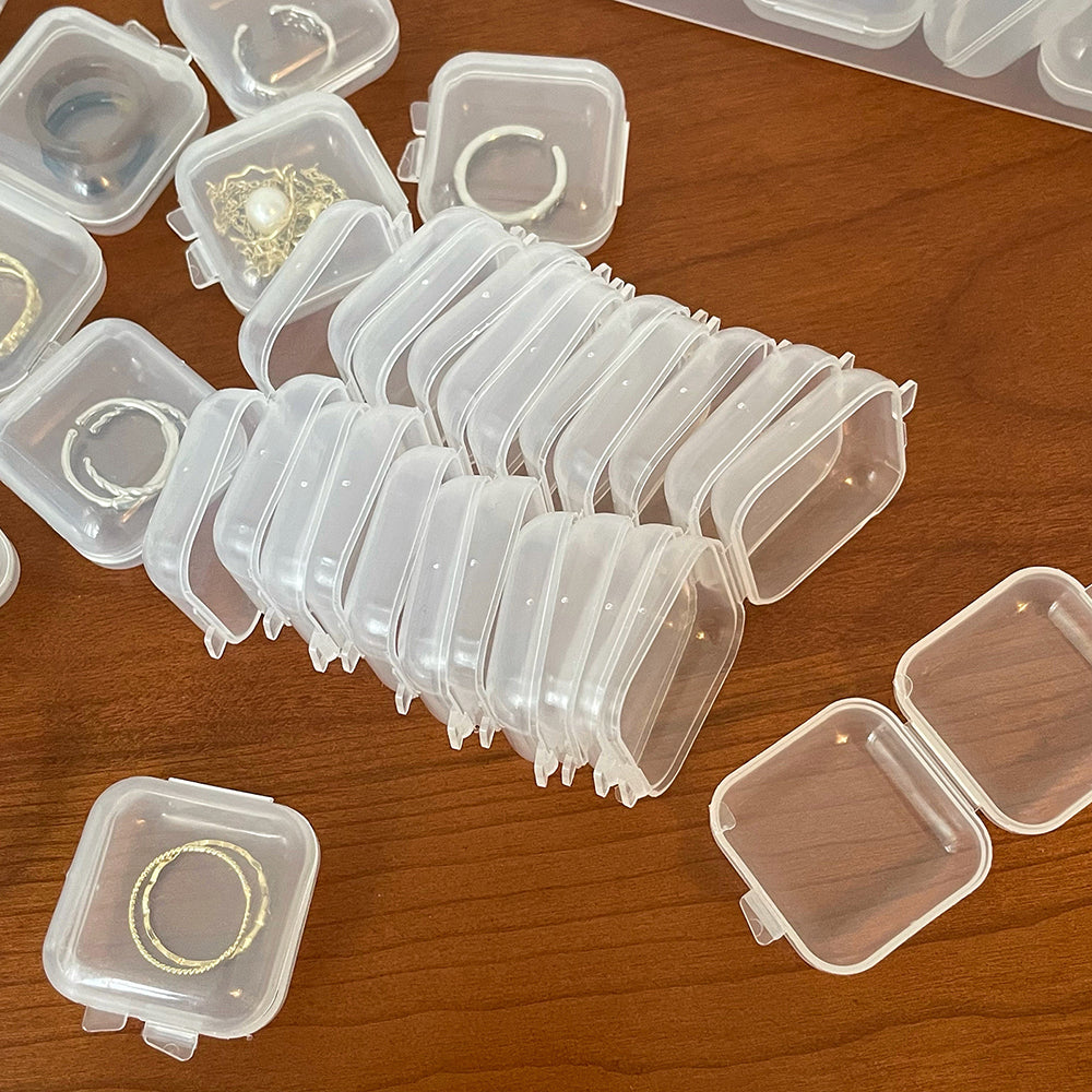 Anyhouz Jewelry Storage Containers Box 20pcs Transparent Portable Pill Medicine Holder Storage Organizer Jewelry Packaging for Earrings Ring-Jewellery Holders &amp; Organisers-PEROZ Accessories