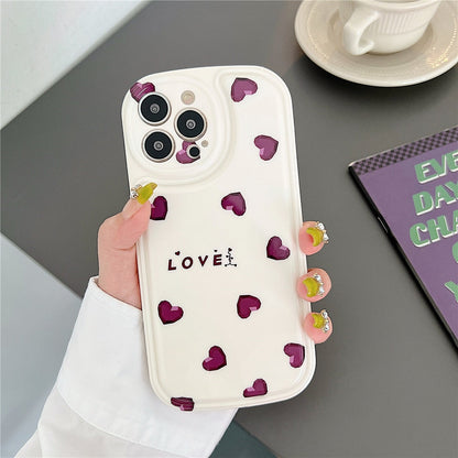 Anymob iPhone Case White Love Heart Phone Soft Silicone Shockproof Camera Protection Bumper Cover-Mobile Phone Cases-PEROZ Accessories
