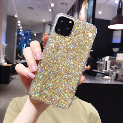 Anymob iPhone Case Purple Glitter Sequins Epoxy Soft Silicon Back Cover-Mobile Phone Cases-PEROZ Accessories