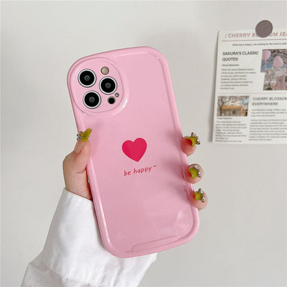 Anymob iPhone Case Pink Lovely Love Heart Soft Silicone Shockproof Bumper Camera Protection Cover-Mobile Phone Cases-PEROZ Accessories