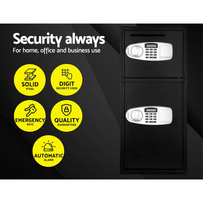 UL-TECH Electronic Safe Digital Security Box Double Door LCD Display-Home &amp; Garden &gt; Storage-PEROZ Accessories
