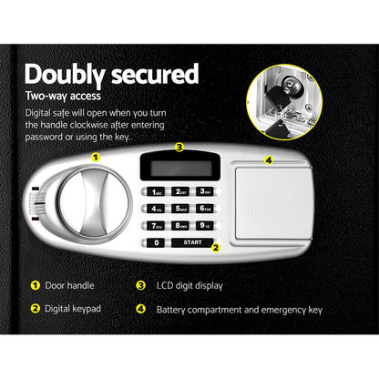 UL-TECH Electronic Safe Digital Security Box Double Door LCD Display-Home &amp; Garden &gt; Storage-PEROZ Accessories