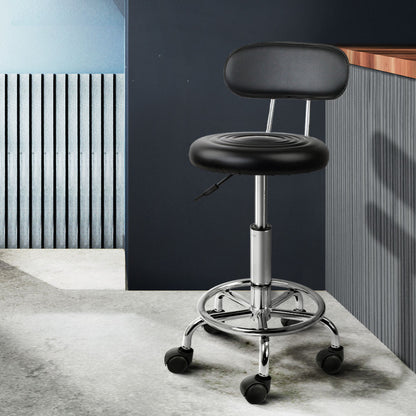 Artiss Salon Stool Swivel Chair Backrest Barber Hairdressing Hydraulic Height-Furniture &gt; Bar Stools &amp; Chairs - Peroz Australia - Image - 1