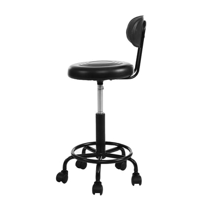 Artiss Salon Stool Swivel Chairs with Back Barber Beauty Hydralic Lift-Furniture &gt; Bar Stools &amp; Chairs - Peroz Australia - Image - 5