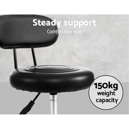 Artiss Salon Stool Swivel Chairs with Back Barber Beauty Hydralic Lift-Furniture &gt; Bar Stools &amp; Chairs - Peroz Australia - Image - 7