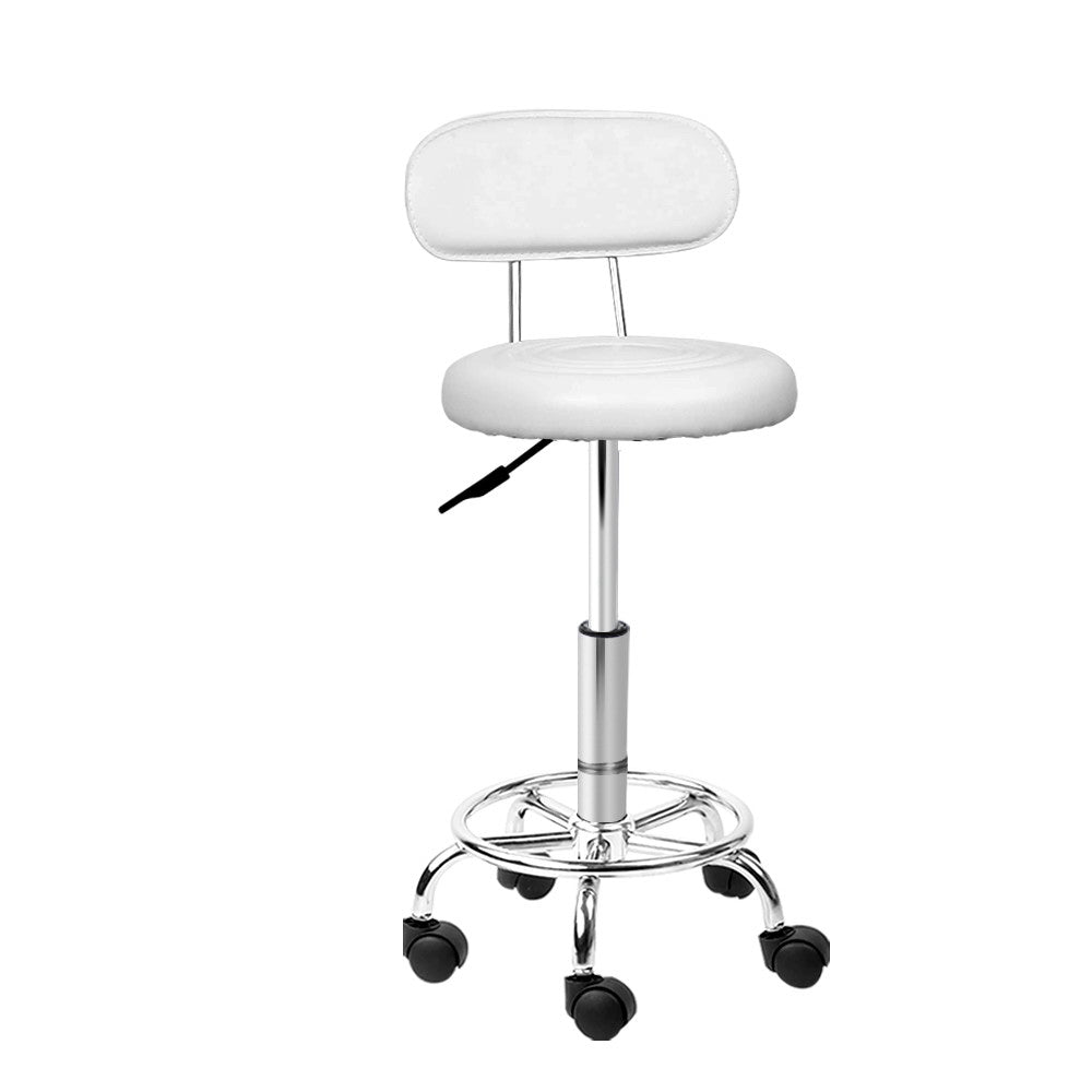 Artiss Salon Stool Swivel Barber Chair Backrest Hairdressing Hydraulic Height-Furniture &gt; Bar Stools &amp; Chairs - Peroz Australia - Image - 1