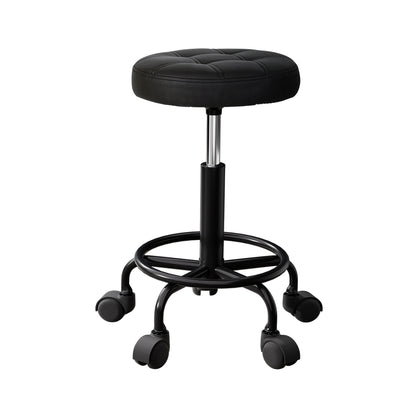Artiss Salon Stool Swivel Height Adjustable Round Barber Spa Chair Black-Furniture &gt; Bar Stools &amp; Chairs-PEROZ Accessories
