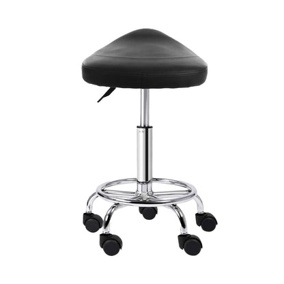 Artiss 2X Saddle Salon Stool Swivel Barber Hair Dress Chair Hydraulic Lift Black-Furniture &gt; Bar Stools &amp; Chairs - Peroz Australia - Image - 5